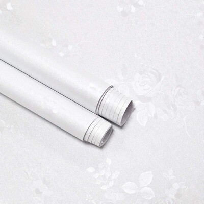 Tapet de culoare roz solid Tapet decojit și lipit cu model floral Tapet autoadeziv Mobilier Decorare dormitor Impermeabil