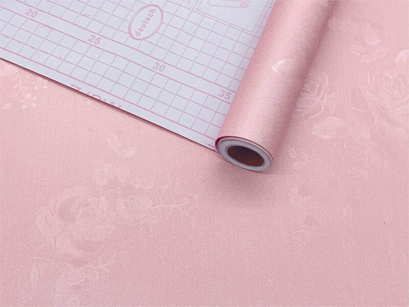 Tapet de culoare roz solid Tapet decojit și lipit cu model floral Tapet autoadeziv Mobilier Decorare dormitor Impermeabil