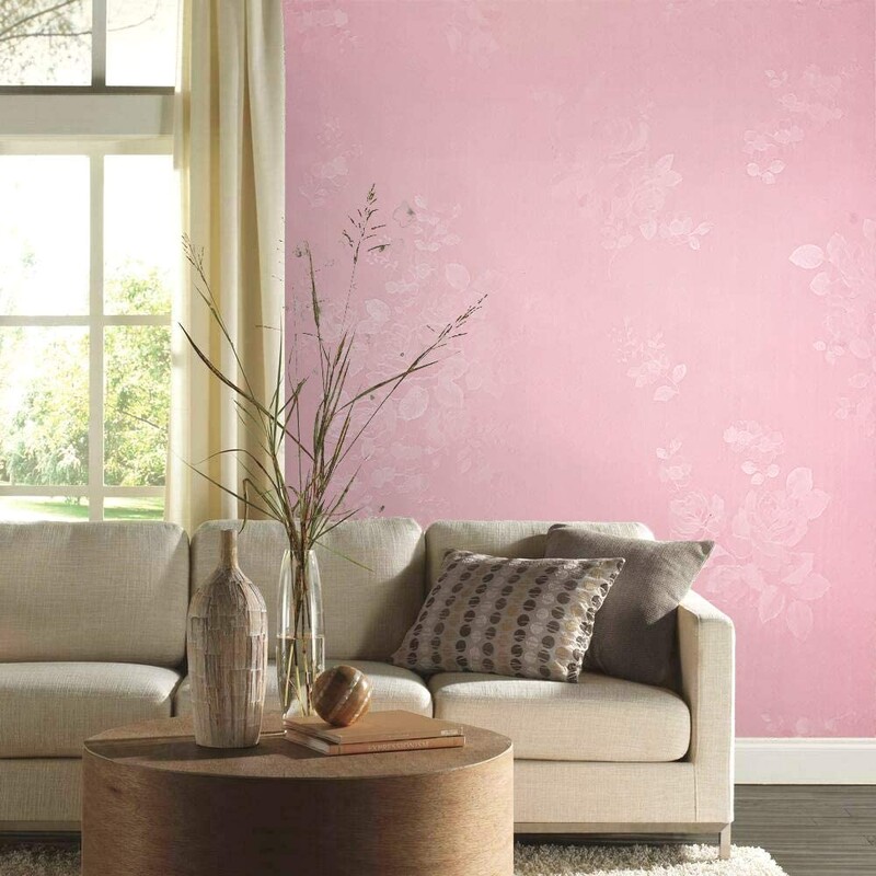 Tapet de culoare roz solid Tapet decojit și lipit cu model floral Tapet autoadeziv Mobilier Decorare dormitor Impermeabil