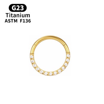 G23 Titanium Pierced Nose Ring Body Jewelry CZ Hoop σκουλαρίκια για γυναίκες