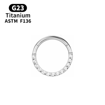 G23 Titanium Pierced Nose Ring Body Jewelry CZ Hoop σκουλαρίκια για γυναίκες