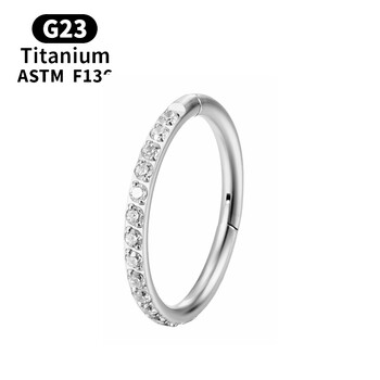 G23 Titanium Pierced Nose Ring Body Jewelry CZ Hoop σκουλαρίκια για γυναίκες