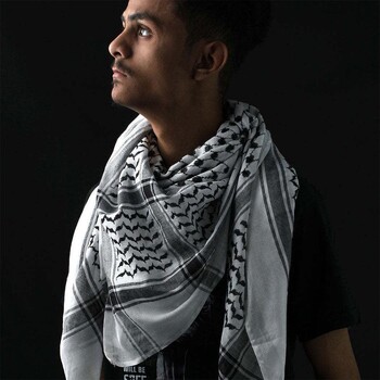 Arab Men Hijab Classic Palestine Μαύρο Λευκό Keffiyeh Square Print Κασκόλ Shemagh Κασκόλ Ισλάμ Σαουδική Αραβία Κασκόλ στον λαιμό στο κεφάλι