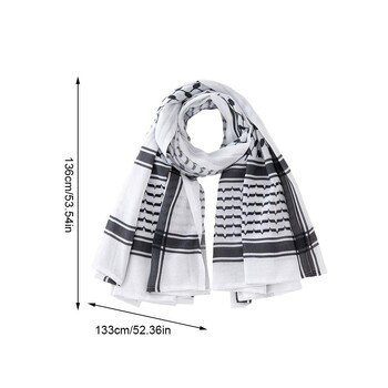 Arab Men Hijab Classic Palestine Μαύρο Λευκό Keffiyeh Square Print Κασκόλ Shemagh Κασκόλ Ισλάμ Σαουδική Αραβία Κασκόλ στον λαιμό στο κεφάλι