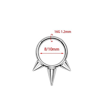 G23 Титаниев пиърсинг за нос Анодизиран готически 16G пръстен със заострен конус Хрущял Tragus Daith Helix Clicker Преграда Пънк Бижута за тяло