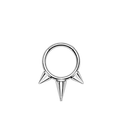 Piercing do nosa G23 z titánu, eloxovaný, gotický, 16G, špicatý kužeľový prsteň, chrupavka, tragus, daith, helix, kliker, septum, punk, telové šperky.