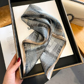 100% natūralaus šilko skara vyrams Prabangus gryno šilko kaklaskarėlis, vyriškas languotas kaklaskarelis Business Man Square Bandana Foulard 53*53cm