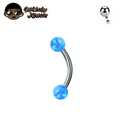 F136 Titanium Classic szemöldök piercing berakásos opál cirkon 16G belső cérna Banán ívelt ajak köldök piercing piercing ékszer