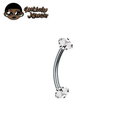 F136 Titanium Classic szemöldök piercing berakásos opál cirkon 16G belső cérna Banán ívelt ajak köldök piercing piercing ékszer