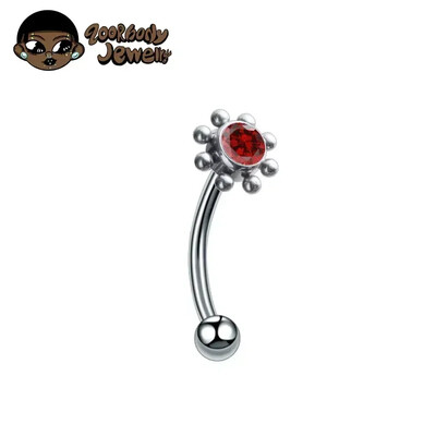 F136 Titanium Classic szemöldök piercing berakásos opál cirkon 16G belső cérna Banán ívelt ajak köldök piercing piercing ékszer