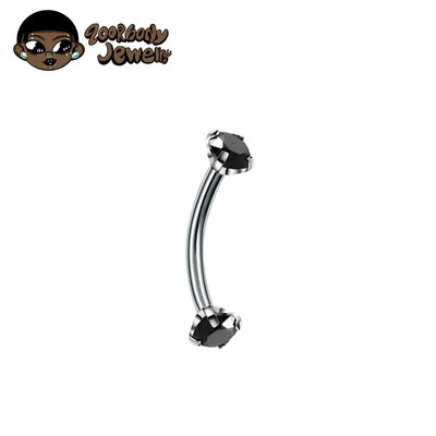 F136 Titanium Classic szemöldök piercing berakásos opál cirkon 16G belső cérna Banán ívelt ajak köldök piercing piercing ékszer