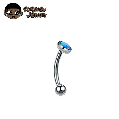 F136 Titanium Classic szemöldök piercing berakásos opál cirkon 16G belső cérna Banán ívelt ajak köldök piercing piercing ékszer
