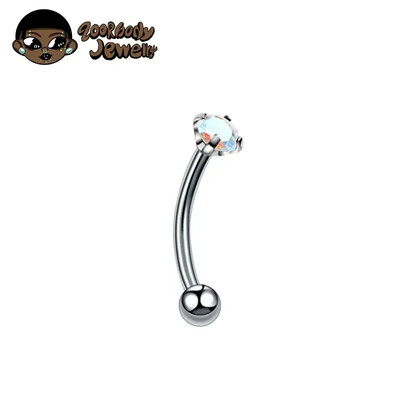 F136 Titanium Classic szemöldök piercing berakásos opál cirkon 16G belső cérna Banán ívelt ajak köldök piercing piercing ékszer