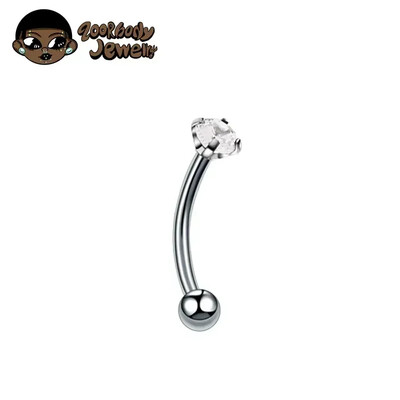 F136 Titanium Classic szemöldök piercing berakásos opál cirkon 16G belső cérna Banán ívelt ajak köldök piercing piercing ékszer
