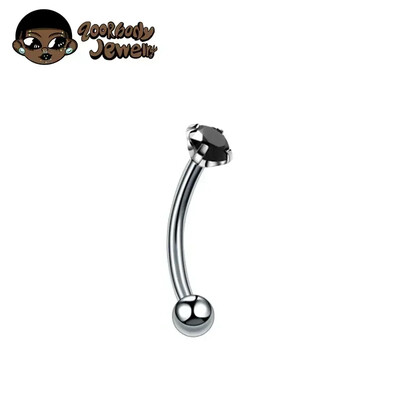 F136 Titanium Classic szemöldök piercing berakásos opál cirkon 16G belső cérna Banán ívelt ajak köldök piercing piercing ékszer