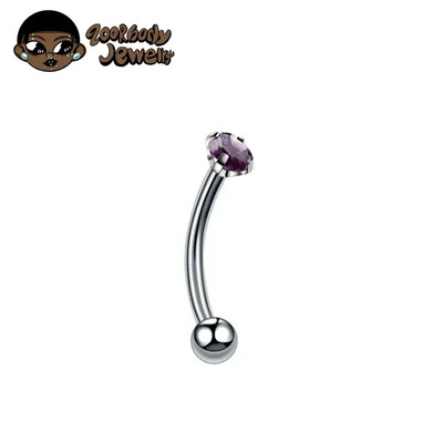 F136 Titanium Classic szemöldök piercing berakásos opál cirkon 16G belső cérna Banán ívelt ajak köldök piercing piercing ékszer