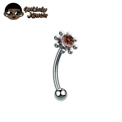 F136 Titanium Classic szemöldök piercing berakásos opál cirkon 16G belső cérna Banán ívelt ajak köldök piercing piercing ékszer