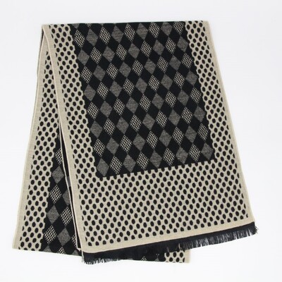 Design nou de lux cu imprimare geometrică viscoză bărbați iarnă toamnă eșarfă oameni de afaceri înfășurați culori moi negru bleumarin LL171024