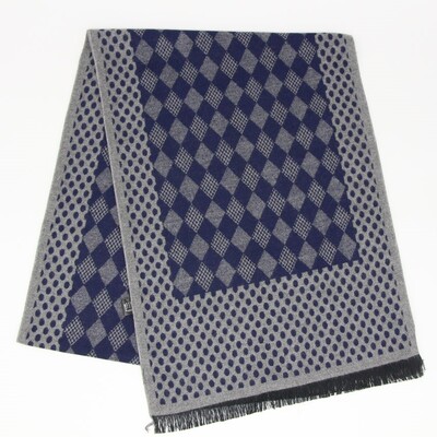 Design nou de lux cu imprimare geometrică viscoză bărbați iarnă toamnă eșarfă oameni de afaceri înfășurați culori moi negru bleumarin LL171024