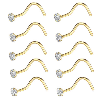 10 buc./lot G23 Titanium CZ Cristal Piercing Septum Nas Știfturi 20G 18G Inel pentru nas Cercei Știfturi Bijuterii Piering pentru corp