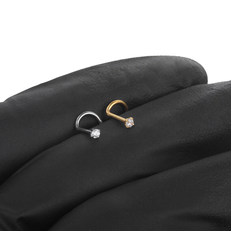 10 buc./lot G23 Titanium CZ Cristal Piercing Septum Nas Știfturi 20G 18G Inel pentru nas Cercei Știfturi Bijuterii Piering pentru corp