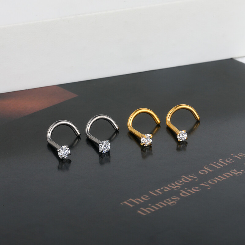10 buc./lot G23 Titanium CZ Cristal Piercing Septum Nas Știfturi 20G 18G Inel pentru nas Cercei Știfturi Bijuterii Piering pentru corp