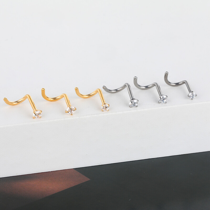 10 buc./lot G23 Titanium CZ Cristal Piercing Septum Nas Știfturi 20G 18G Inel pentru nas Cercei Știfturi Bijuterii Piering pentru corp