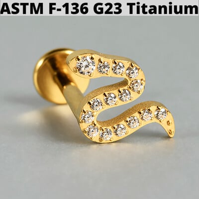 1ks G23 titánové motýľové krúžky na pery s vnútorným závitom, krížové hadie ucho, chrupavka, tragus, špirála, náušnice, piercing do laloku, šperky