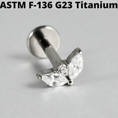1ks G23 titánové motýľové krúžky na pery s vnútorným závitom, krížové hadie ucho, chrupavka, tragus, špirála, náušnice, piercing do laloku, šperky