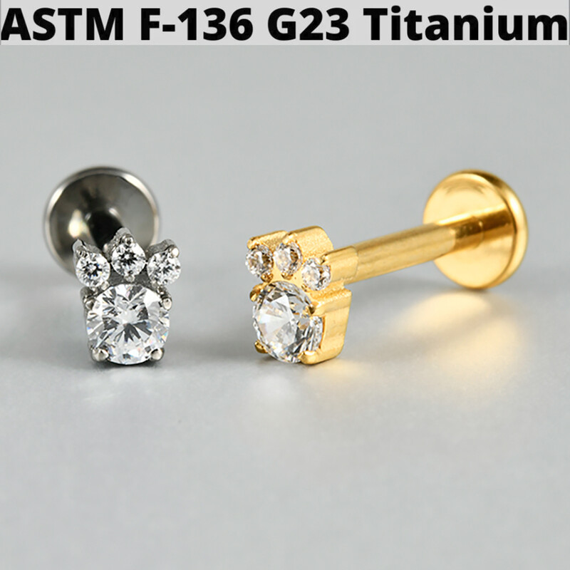 1ks G23 titánové motýľové krúžky na pery s vnútorným závitom, krížové hadie ucho, chrupavka, tragus, špirála, náušnice, piercing do laloku, šperky
