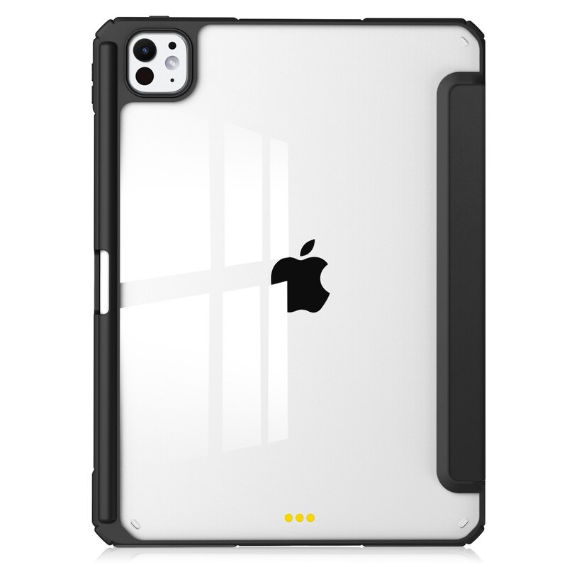 Akrila aizmugures apvalks Funda Apple iPad Pro 11 (2024) futrālim Smart Wake/Sleep A2836 A2837, salokāms statīva vāciņš ar zīmuļa turētāju