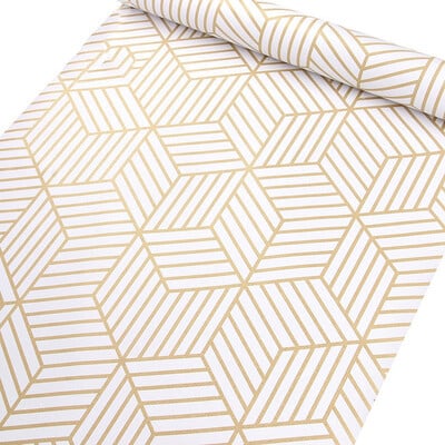 Tapeta so zlatými pruhmi, dekorácia domu, samolepiaca tapeta, renovácia nábytku, vodeodolná, geometrická samolepka