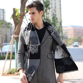 Vyriški rudens žieminiai galvos kašmyro skara dizainerio medžio spausdinimo medvilninė skara prabangi verslo vyras ilgas mados kaklaskarės SFP277