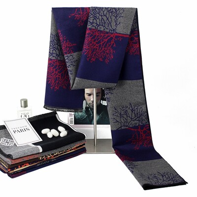 Vyriški rudens žieminiai galvos kašmyro skara dizainerio medžio spausdinimo medvilninė skara prabangi verslo vyras ilgas mados kaklaskarės SFP277