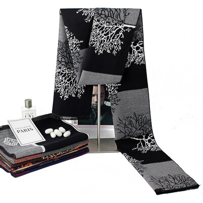 Vyriški rudens žieminiai galvos kašmyro skara dizainerio medžio spausdinimo medvilninė skara prabangi verslo vyras ilgas mados kaklaskarės SFP277