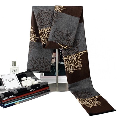 Vyriški rudens žieminiai galvos kašmyro skara dizainerio medžio spausdinimo medvilninė skara prabangi verslo vyras ilgas mados kaklaskarės SFP277