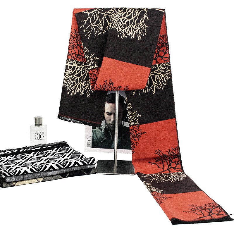 Vyriški rudens žieminiai galvos kašmyro skara dizainerio medžio spausdinimo medvilninė skara prabangi verslo vyras ilgas mados kaklaskarės SFP277