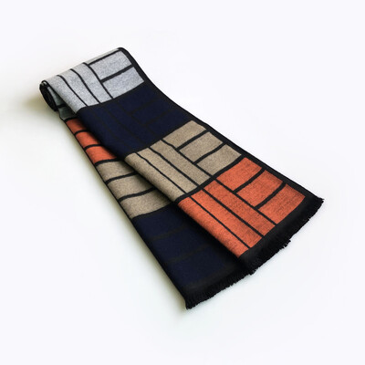 2024 Egyedi dizájn Kockás Kétoldalas Kasmír Sál Kendő Téli Férfi Luxus Márka Puha Meleg Sima Bandana Sálak Poncsók Pakolás