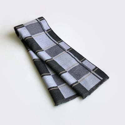 2024 Egyedi dizájn Kockás Kétoldalas Kasmír Sál Kendő Téli Férfi Luxus Márka Puha Meleg Sima Bandana Sálak Poncsók Pakolás