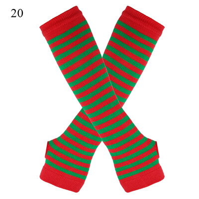 Új hosszú kesztyű karvédő klasszikus rózsaszín fekete-fehér csíkos ujjatlan könyökkesztyű melegítő kötött csuklópánt