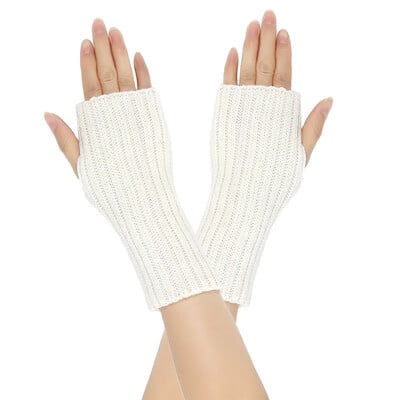 Hosszú ujjatlan kesztyű Női ujjatlan kesztyű téli karmelegítő kötött kar ujjú finom alkalmi puha lányok gót ruhák punk gótikus kesztyű