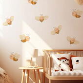 Barkácsolás Rajzfilm Állatok Méhecske falmatrica gyerekszoba óvodai tapéta fali művészet lakberendezés skandináv stílusú gyerek hálószoba