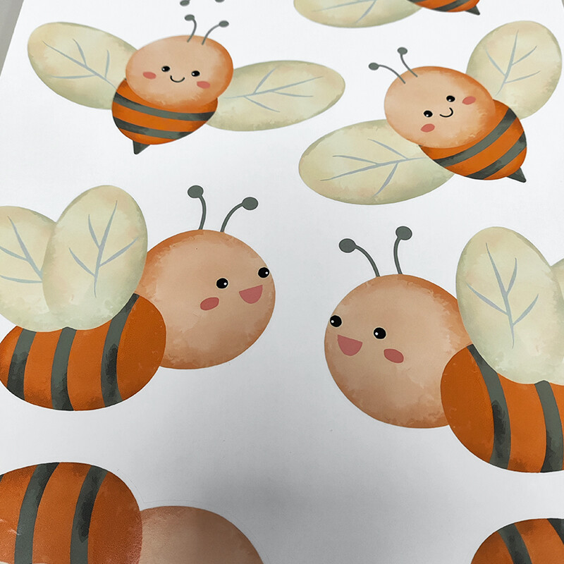Barkácsolás Rajzfilm Állatok Méhecske falmatrica gyerekszoba óvodai tapéta fali művészet lakberendezés skandináv stílusú gyerek hálószoba