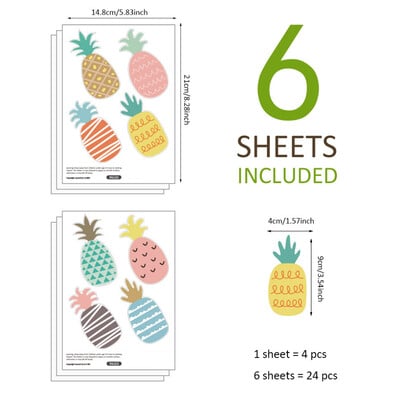 Autocolant pentru fereastră Boho Ananas Autocolant de perete Tapet Decalcoli de perete Copii Decor acasă Camera de zi Auto-adeziv Dormitor Copii