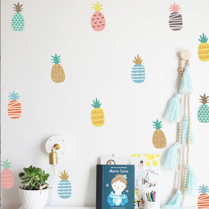Autocolant pentru fereastră Boho Ananas Autocolant de perete Tapet Decalcoli de perete Copii Decor acasă Camera de zi Auto-adeziv Dormitor Copii
