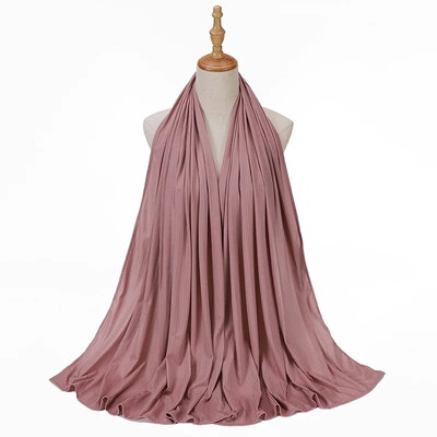 Ženski hidžabi Muslimanski šal Nove pletene jednobojne tkanine Ženski prugasti šal Malajska marama za slobodno vrijeme, Lndonesia Veleprodaja