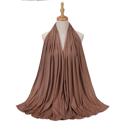 Ženski hidžabi Muslimanski šal Nove pletene jednobojne tkanine Ženski prugasti šal Malajska marama za slobodno vrijeme, Lndonesia Veleprodaja