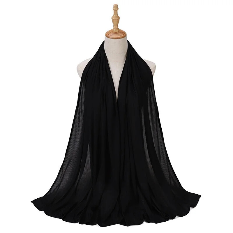 Hijab pentru femei Esarfă musulmană Nou tricotat țesături de culoare solidă Esarfă pentru cap cu dungi pentru femei Malayan Leisure Lndonesia Comerț cu ridicata Batic pentru cap