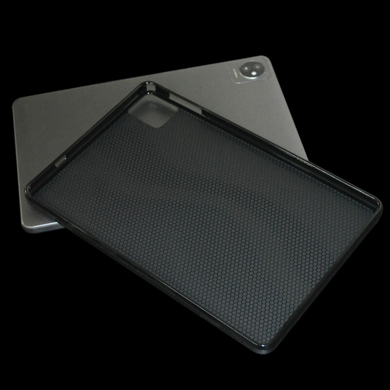 Plonas TPU galinis korpusas, skirtas Blackview Tab 70 Wifi 10,1" planšetinio kompiuterio minkštas apsauginis dangtelis, juodas ir skaidrus