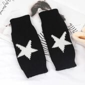 Pletené rukavice do polovice prstov, dámske teplé mäkké zimné palčiaky pre dievčatá, Guantes, dievčenské rukavice Y2K s rukávom Lolita Goth bez prstov